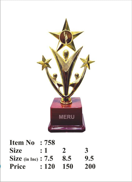Gold Star Fibre Trophy 758 - Unique Award Design