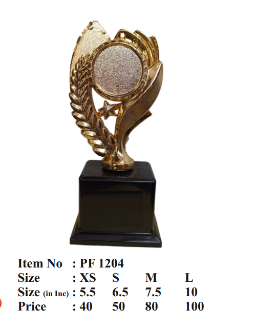 Gold Fiber Trophy - Custom Awards & Recognition PF 1204 - Fiber Trophies Online