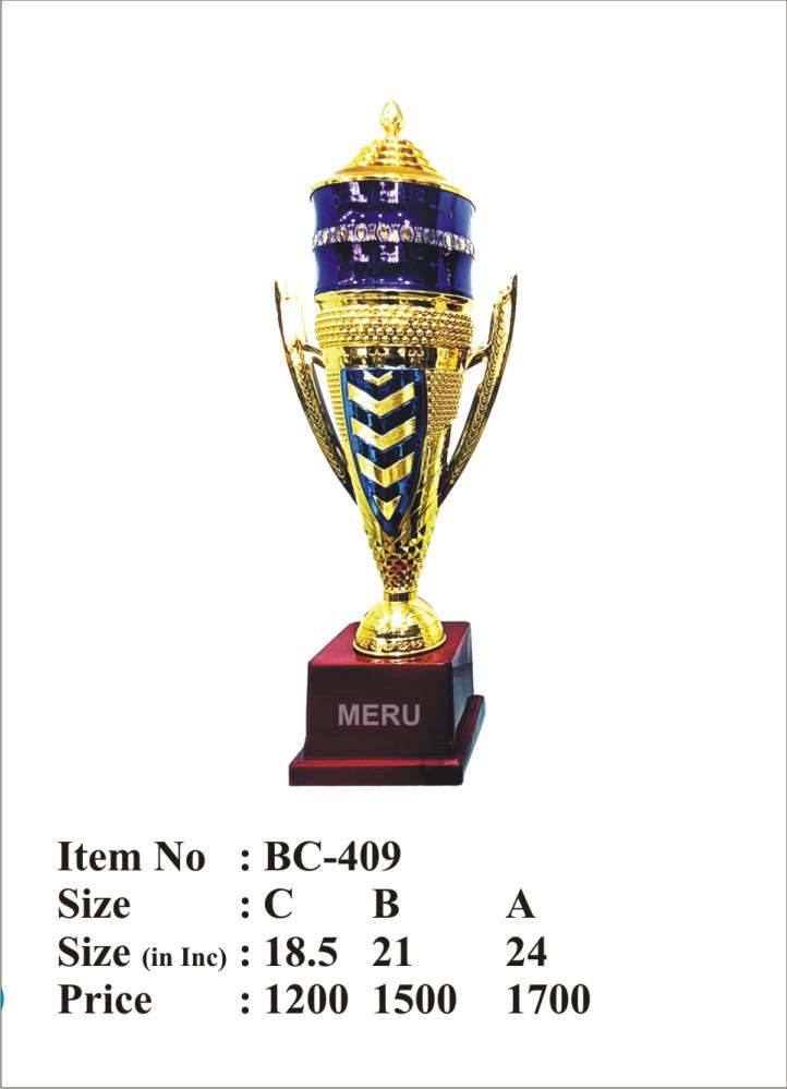 Gold and Blue Metal Cup Trophy - BC-409