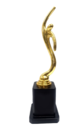 Gold sports trophy for recognition award