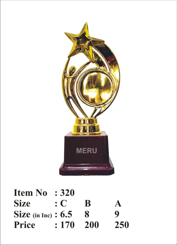 Gold Fiber Trophy 320 showcasing a stylized star design; ideal for awards and recognition.