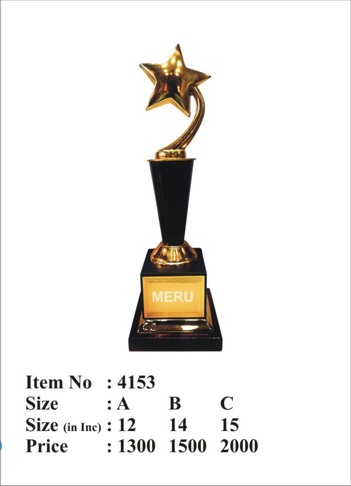 Gold star trophy; ideal for corporate awards and recognition.