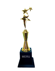 Gold star award trophy for recognition.