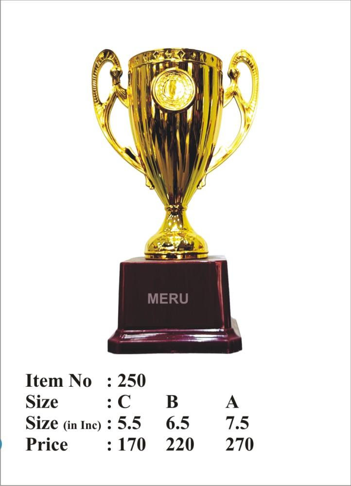 Gold award trophy with maroon base; ideal for recognition awards