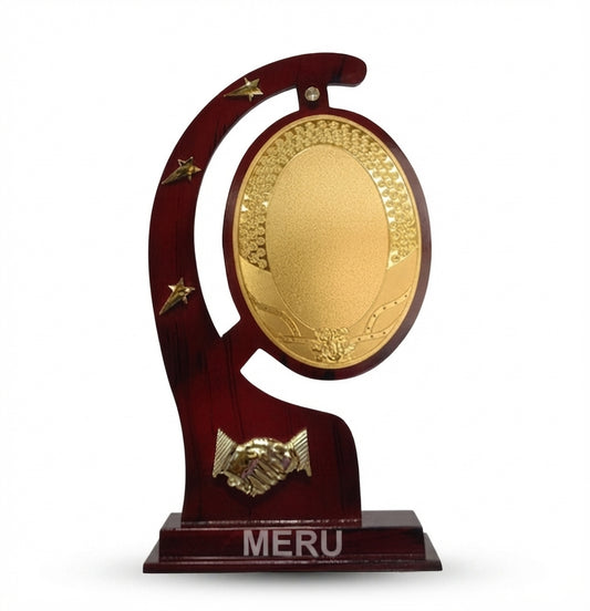 Wooden Memento Recognition Award Trophy - Custom Engraved Awards 4042 - Meru Trophy