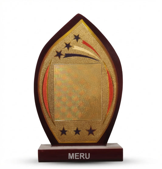 Wooden Flame Award Trophy - Recognition and Appreciation 2775 - Meru Trophy