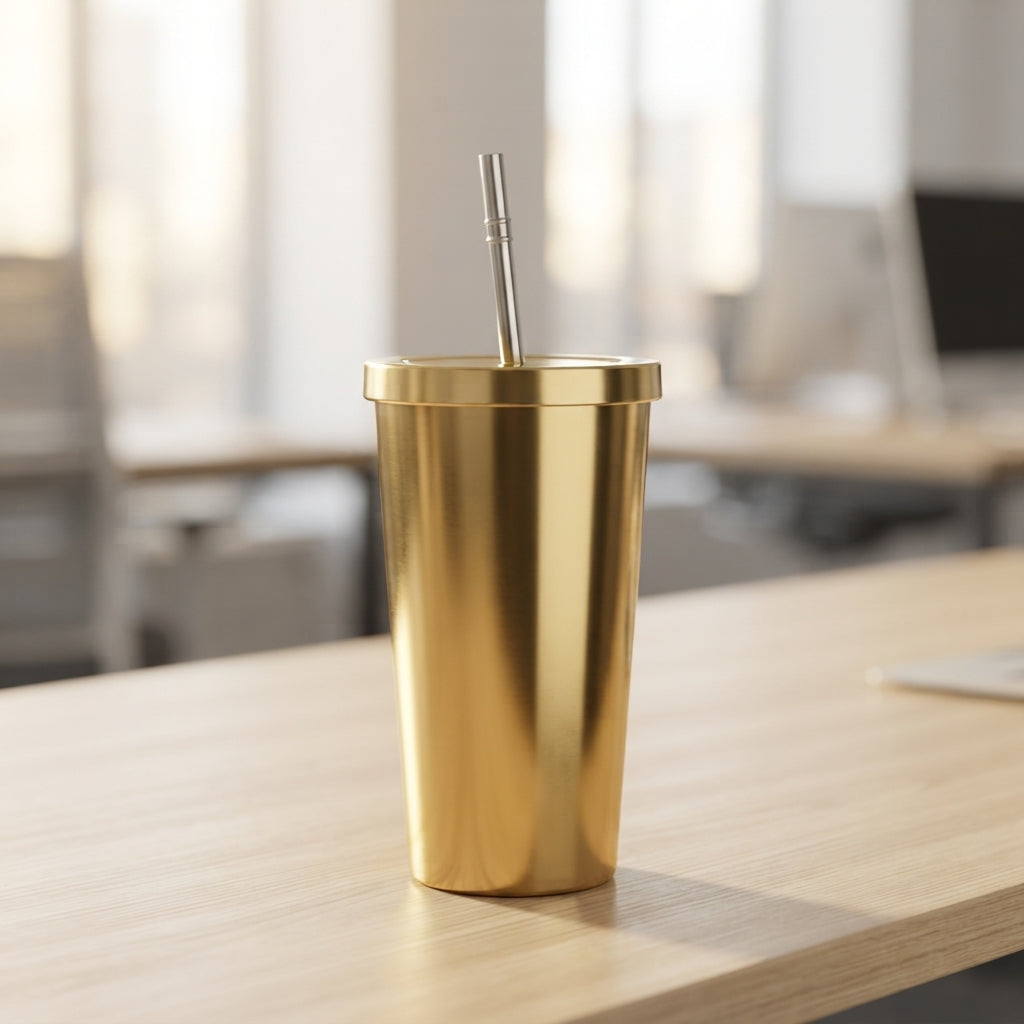 Insulated Straw Tumbler - lifestyle - Meru Trophy corporate gifting