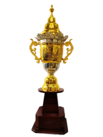 Elegant metal trophy showcasing a gold cup; ideal for recognizing outstanding achievements and creating lasting memories.