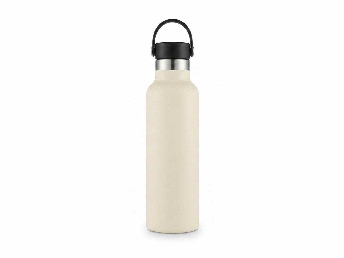 Sports Vacuum Bottle with Cap Lid - Cream - Meru Trophy corporate gifting