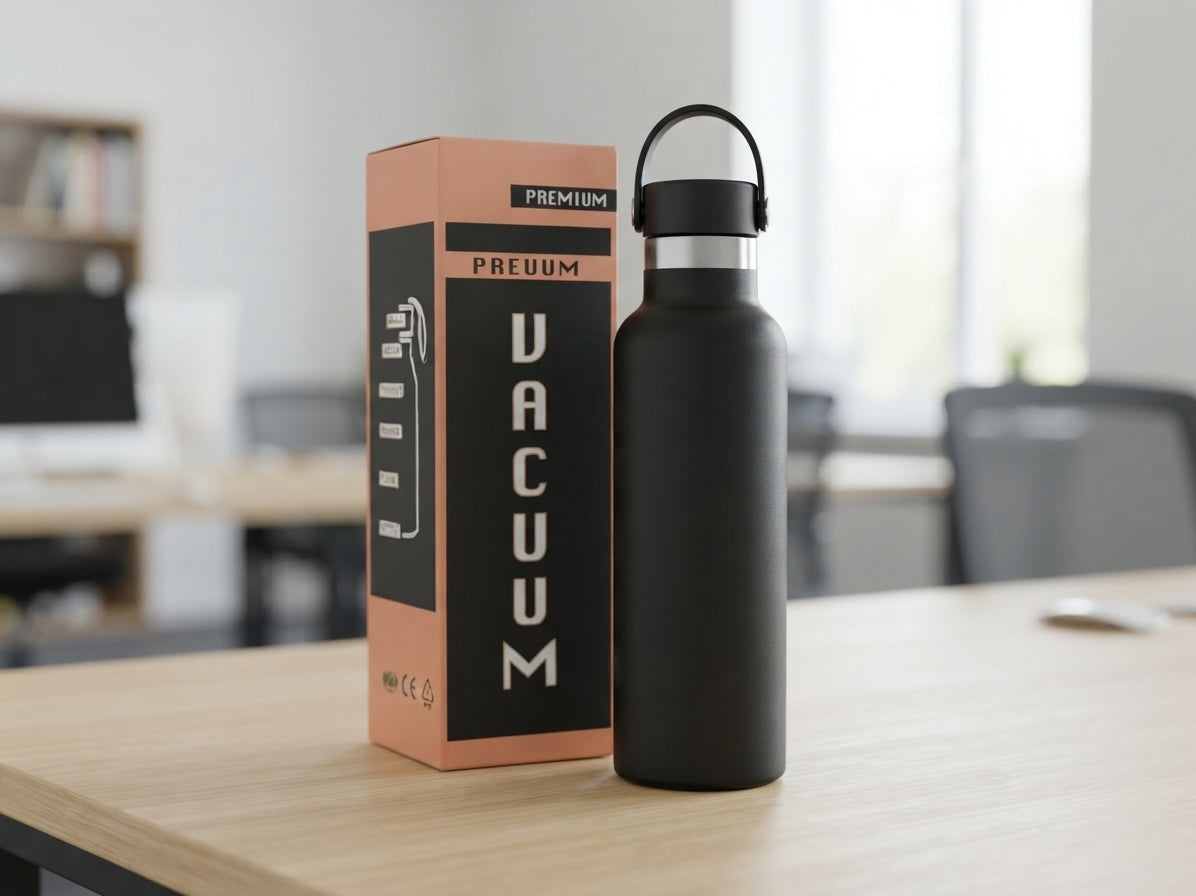 Sports Vacuum Bottle with Cap Lid - lifestyle - Meru Trophy corporate gifting
