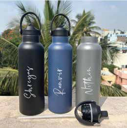 Sports Vacuum Bottle with Sipper Handle Lid 750 ML corporate gift - Meru Trophy Bangalore