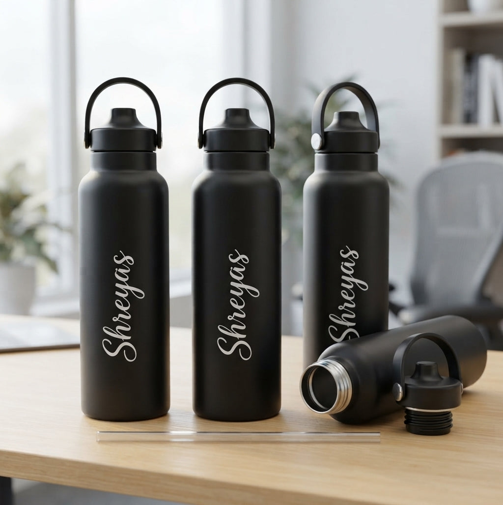 Sports Vacuum Bottle with Sipper Handle Lid - lifestyle - Meru Trophy corporate gifting