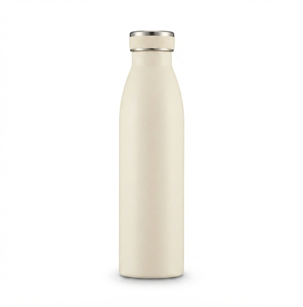 Slim Milk-Style Vacuum Bottle - Cream - Meru Trophy corporate gifting