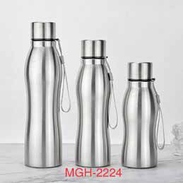 Curved Stainless Steel Bottle with Strap 1000 ML corporate gift - Meru Trophy Bangalore