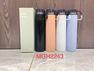 Pastel Vacuum Flask with Cup Handle Lid 500 ML corporate gift - Meru Trophy Bangalore