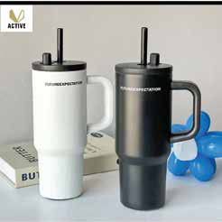 Vacuum Tumbler with Handle and Straw 710 ML corporate gift - Meru Trophy Bangalore