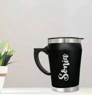 Steel Base Coffee Mug with Handle 400 ML corporate gift - Meru Trophy Bangalore