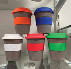 Bamboo Fibre Coffee Cup with Silicone Lid 350 ML corporate gift - Meru Trophy Bangalore