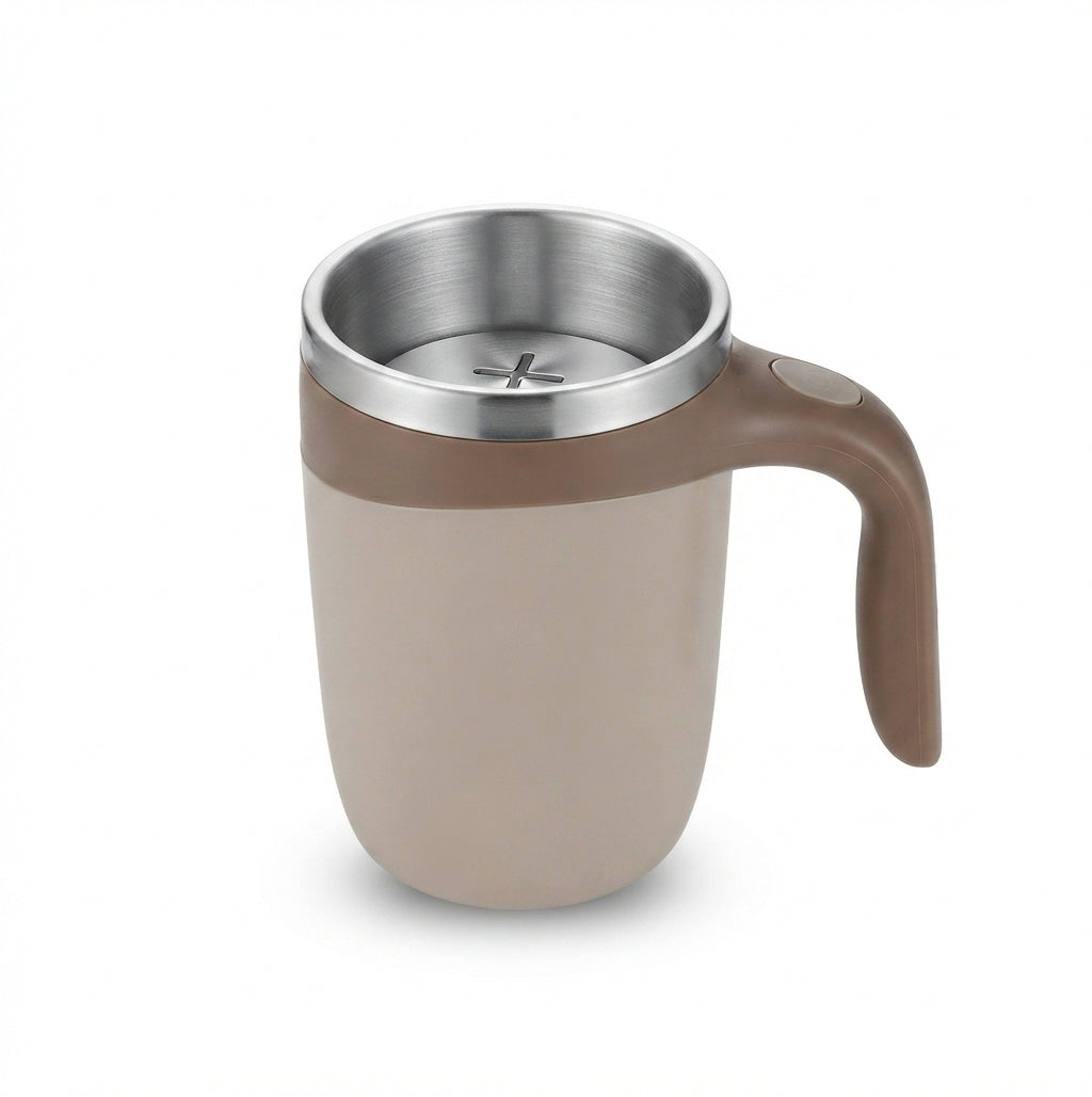 Self Stirring Stainless Steel Mug - Brown - Meru Trophy corporate gifting