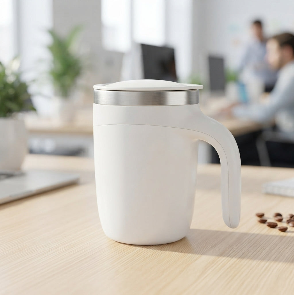 Self Stirring Stainless Steel Mug - lifestyle - Meru Trophy corporate gifting