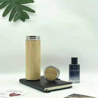 Bamboo Vacuum Flask with Steel Infuser 500 ML corporate gift - Meru Trophy Bangalore