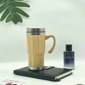 Bamboo Travel Mug with Wooden Handle 480 ML corporate gift - Meru Trophy Bangalore