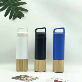 Bamboo Mid Bottle with Handle Grip Lid 600 ML corporate gift - Meru Trophy Bangalore