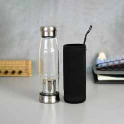 Glass infuser bottle with sleeve 550 ml corporate gift - Meru Trophy Bangalore