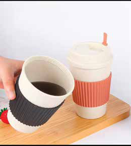 Wheat Straw Sipper Cup with Silicone Grip 500 ML corporate gift - Meru Trophy Bangalore