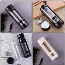 Glass infuser bottle with tea strainer lid 400 ml corporate gift - Meru Trophy Bangalore