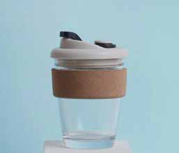 Glass coffee cup with cork band 380 ml corporate gift - Meru Trophy Bangalore