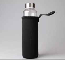 Glass bottle with neoprene sleeve 550 ml corporate gift - Meru Trophy Bangalore