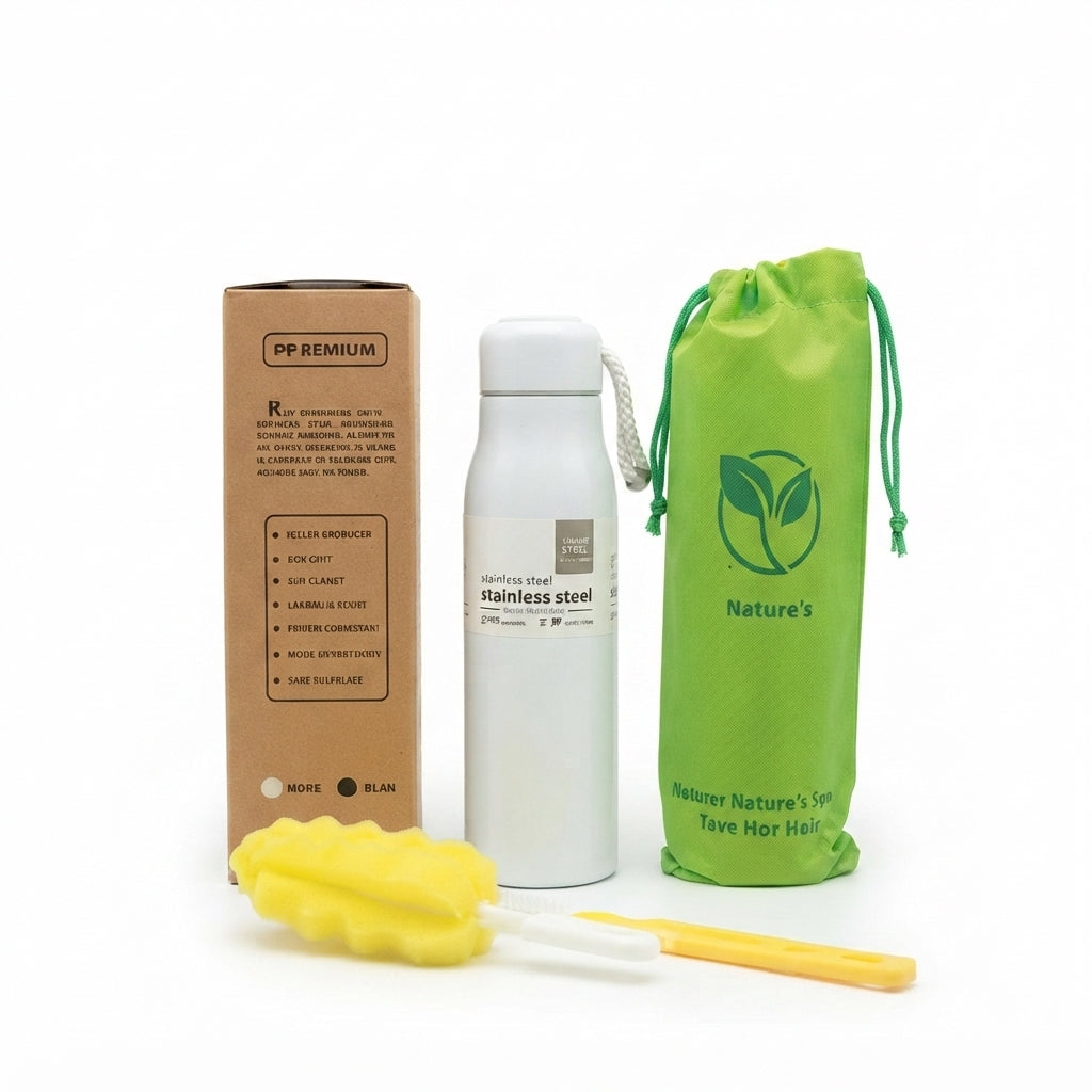 Vacuum Flask with Gift Box and Pouch - White - Meru Trophy corporate gifting