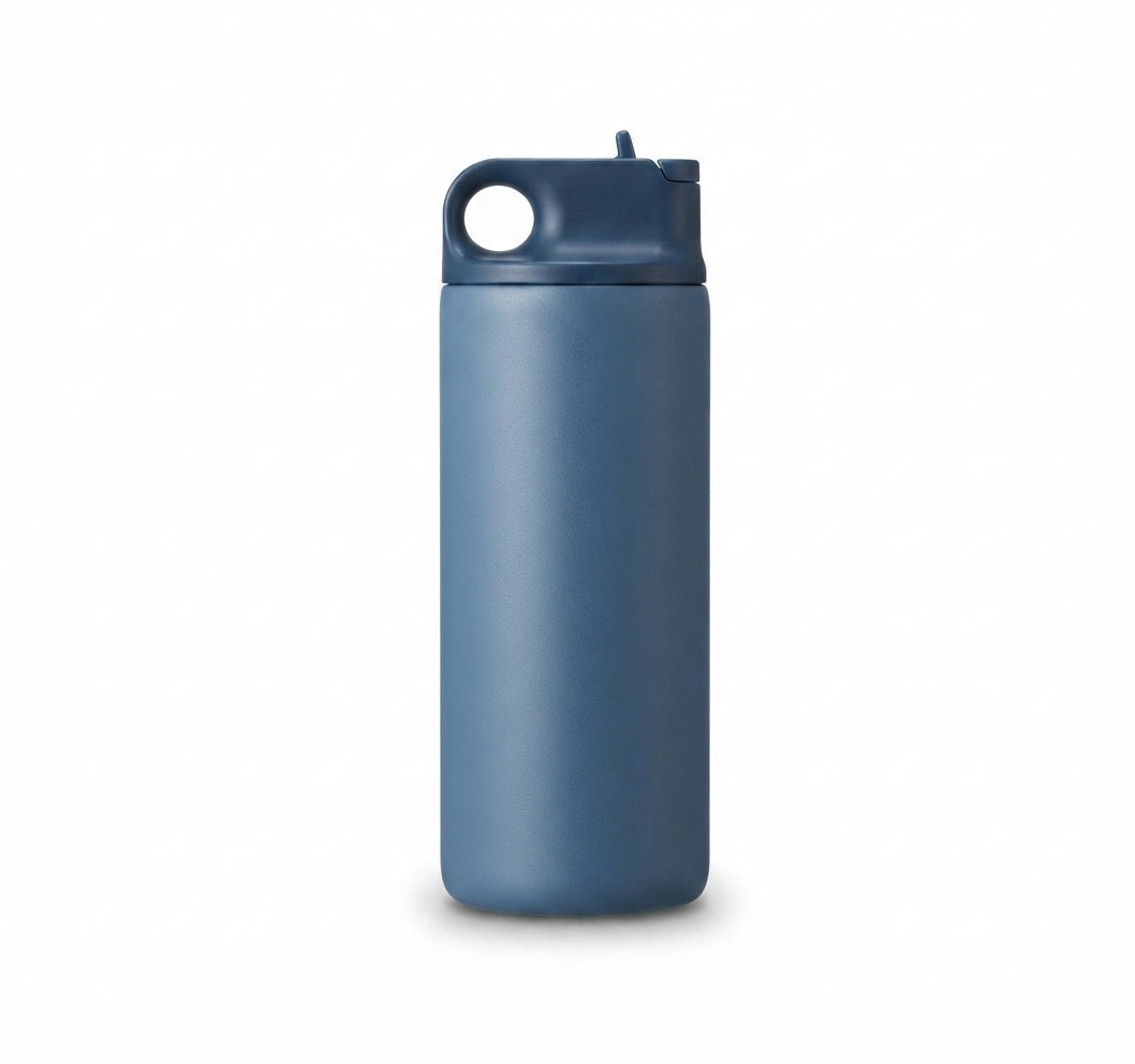 Straw-Lid Vacuum Bottle - Blue - Meru Trophy corporate gifting