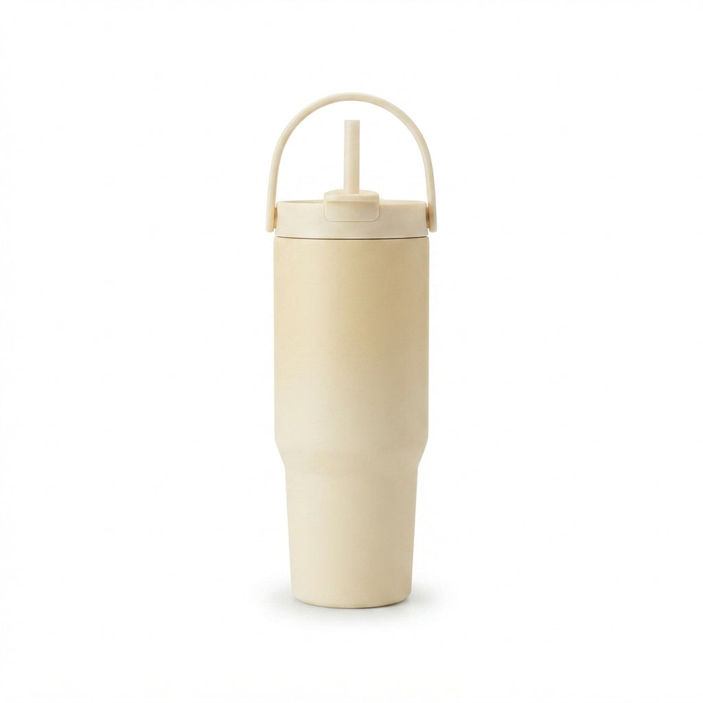 Pastel Gradient Vacuum Tumbler with Straw - Cream - Meru Trophy corporate gifting