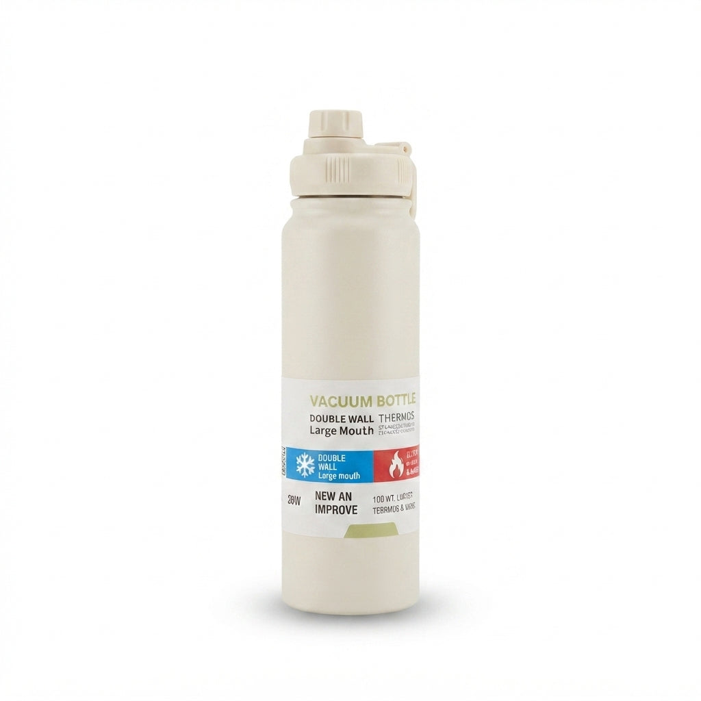 Large Sports Bottle with Sipper Lid - Cream - Meru Trophy corporate gifting