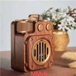 Retro Wooden Portable Bluetooth Speaker corporate gift - Meru Trophy Bangalore