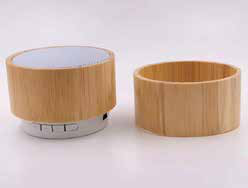 Bamboo Round Bluetooth Speaker corporate gift - Meru Trophy Bangalore