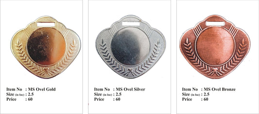Heart-shaped gold; silver; and bronze medals for awards and recognition.