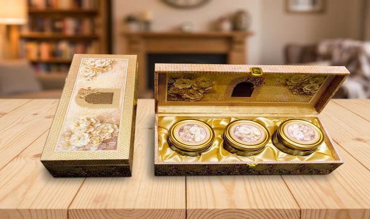 Royal Imperial Jar Series 3-Jar Dry Fruit Gift Box (PREMIUM 3J-1)