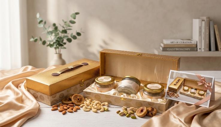 Royal Imperial Jar Series 3-Jar Dry Fruit Gift Box (PREMIUM 369)