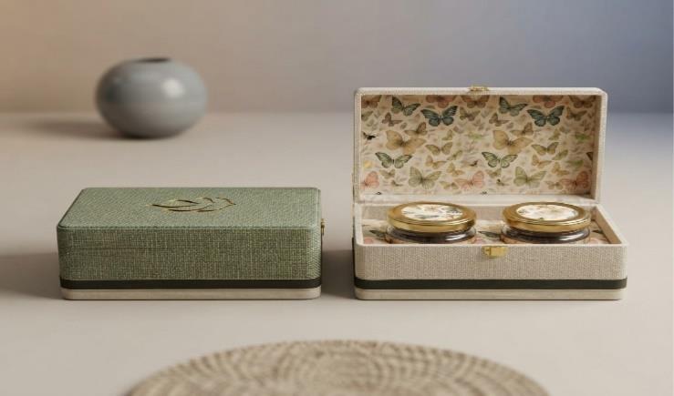 Royal Imperial Jar Series 2-Jar Dry Fruit Gift Box (PREMIUM 385)