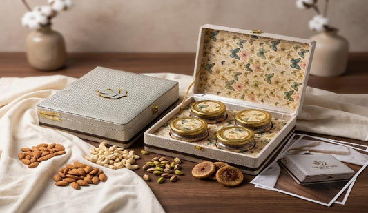 Royal Imperial Jar Series 4-Jar Dry Fruit Gift Box (PREMIUM 385)