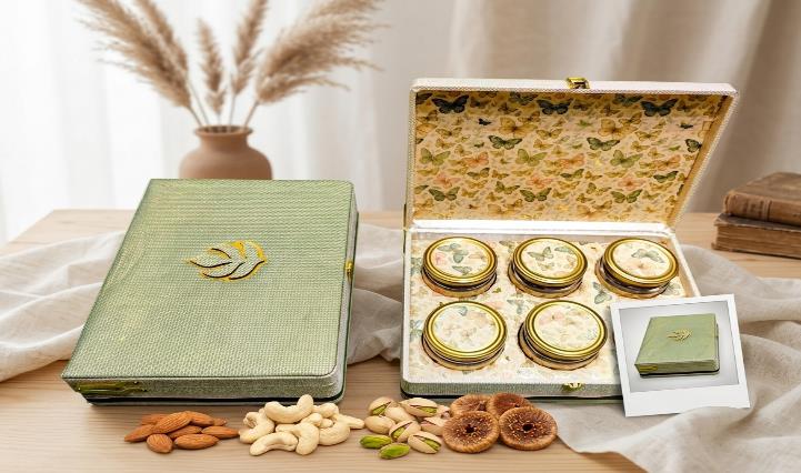 Royal Imperial Jar Series 6-Jar Dry Fruit Gift Box (PREMIUM 385)