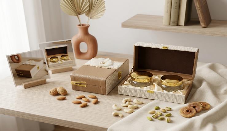 Royal Imperial Jar Series 2-Jar Dry Fruit Gift Box (PREMIUM KJ - 070)
