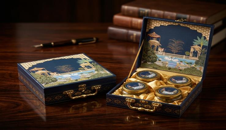 Royal Imperial Jar Series 4-Jar Dry Fruit Gift Box (PREMIUM 4J-5)