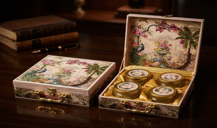 Royal Imperial Jar Series 4-Jar Dry Fruit Gift Box (PREMIUM 4J-2)