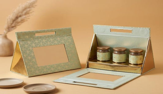 Royal Imperial Jar Series 3-Jar Dry Fruit Gift Box (PYRAMID 3)