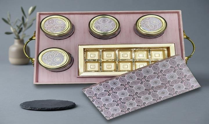 Royal Imperial Jar Series (Tray) 4JARSx200GM Dry Fruit Gift Box (031)
