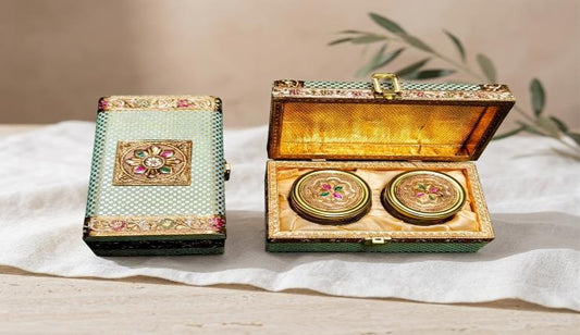 Rajputana Style Boxes 2-Jar Festive Gift Box (GREEN GB 41)